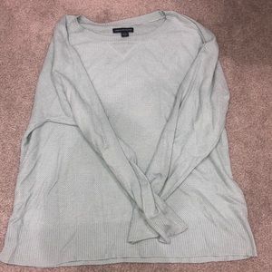 american eagle teal waffle sweater